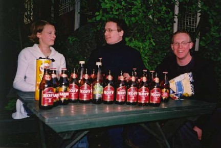 Photo of some group members at a summer house in finland 2003