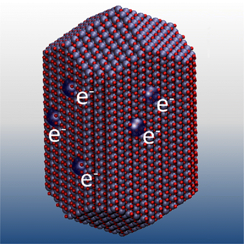 Electron trapping at the surface of a titanium dioxide nanocrystal