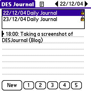 DESJournal Edit Screen