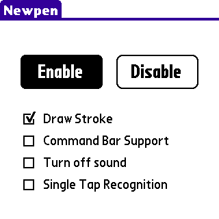 Newpen settings