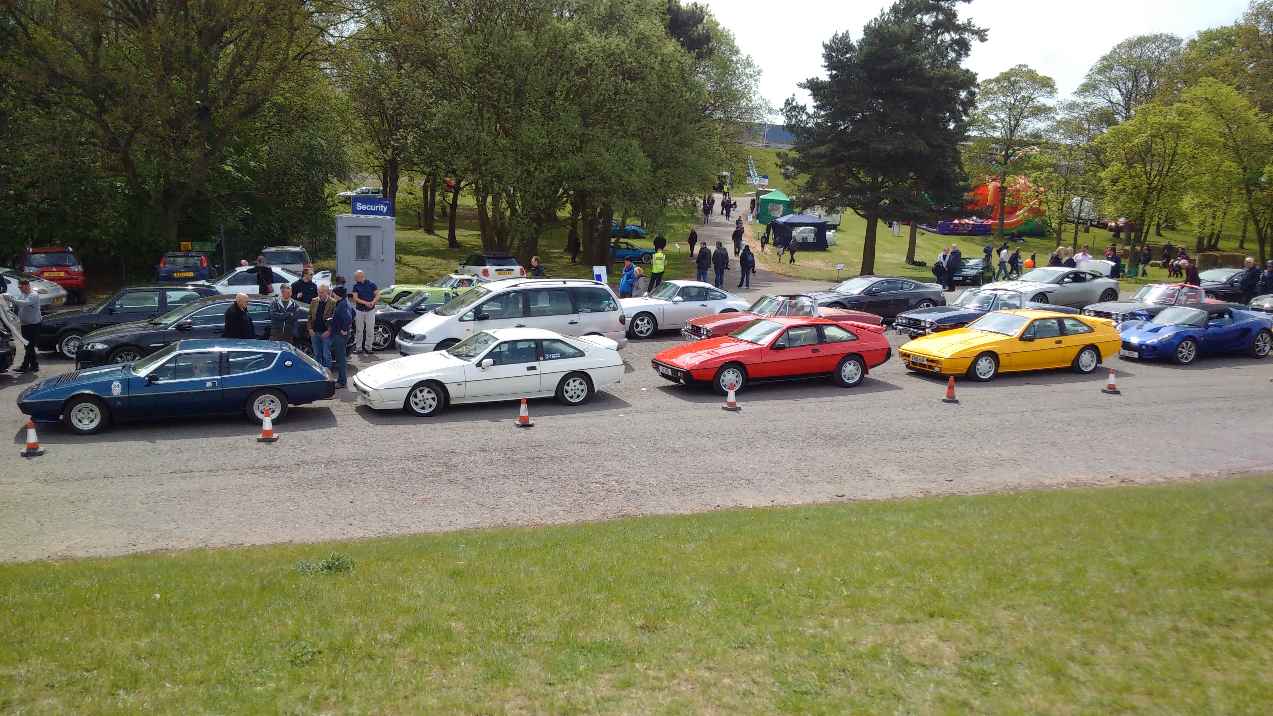 Lotuses lined up at Donington race track