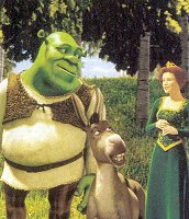 [Shrek, Donkey, and Fiona]