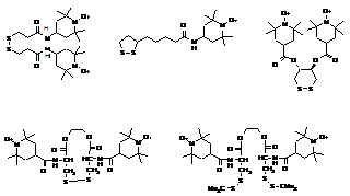 Chemical structure of several radicals synthesised for labelling gold nanoparticles